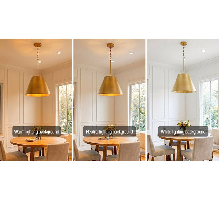 Vida Warm Brass 1 Light Modern Industrial Pendant Light - 12" - View 3