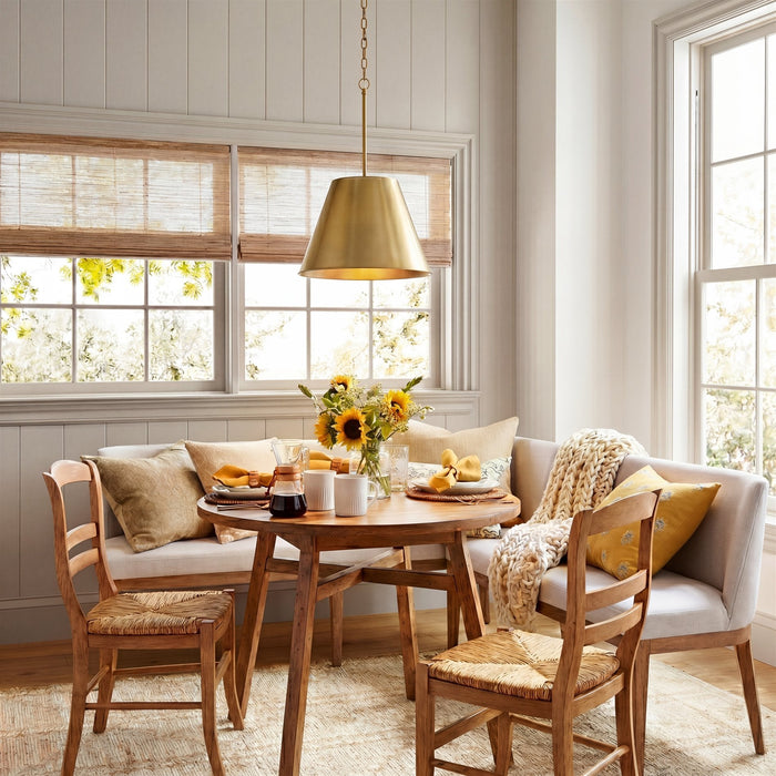 Vida Warm Brass 1 Light Modern Industrial Pendant Light - 12" - View 6