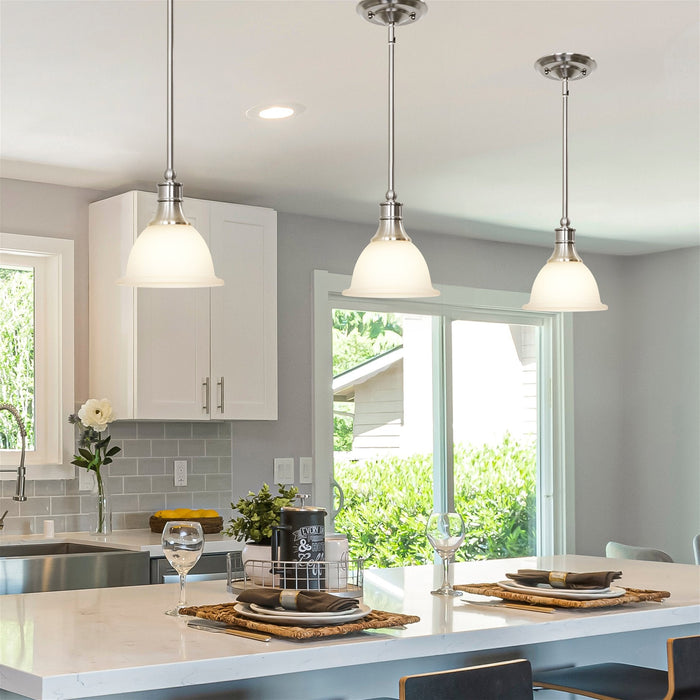 Ellie Brushed Nickel 1 Light Adjustable Mini Pendant Light - 7.5" - View 3