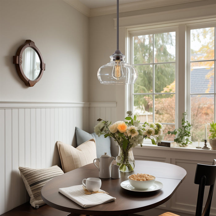 Harlow Oil Rubbed Bronze 1 Light Modern Industrial Farmhouse Pendant Light - 9" - View 6