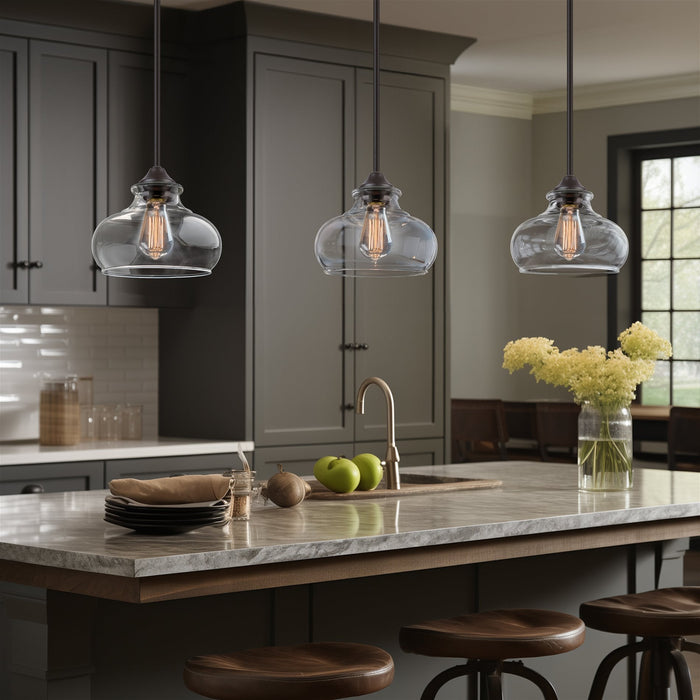 Harlow Oil Rubbed Bronze 1 Light Modern Industrial Farmhouse Pendant Light - 9" - View 7