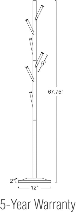 Addison Metal Freestanding Coat Rack - Satin Steel - View 4