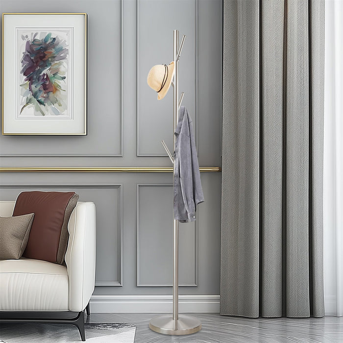 Addison Metal Freestanding Coat Rack - Satin Steel - View 8