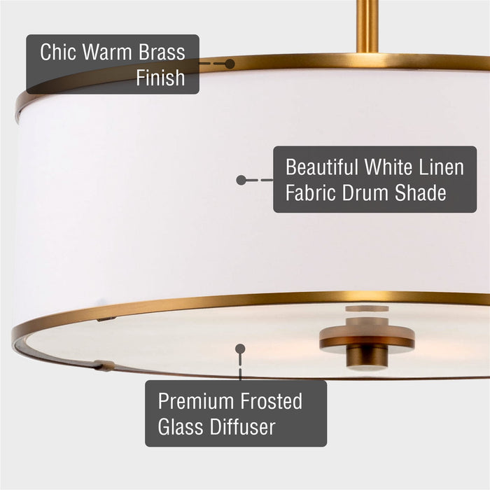Chloe White 3 Light Retro Modern Semi Flush Mount Ceiling Light - 15.25" - View 2