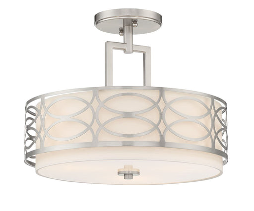 Sienna Brushed Nickel 3 Light Semi Flush Mount Ceiling Light - 14.5"