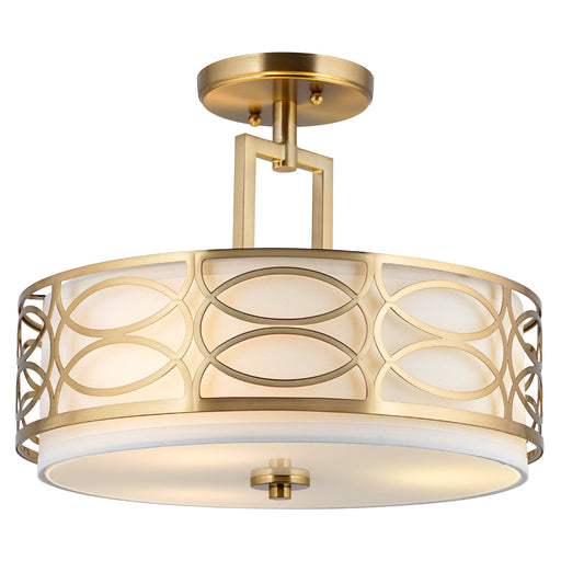 Sienna Cool Brass 3 Light Semi Flush Mount Ceiling Light - 14.5"
