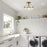 Zurich Warm Brass 1 Light Rustic Farmhouse Semi Flush Mount Ceiling Light - 12.25" - View 7