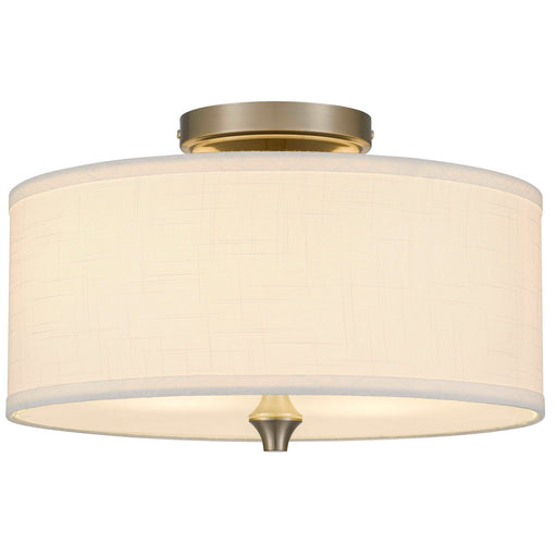 Newport Brushed Nickel 2 Light Modern Semi Flush Mount Ceiling Light - 14.25"