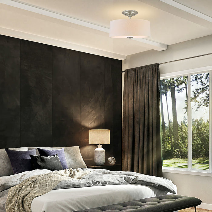 Addison Brushed Nickel 2 Light Semi Flush Mount Ceiling Light - 13" - View 4