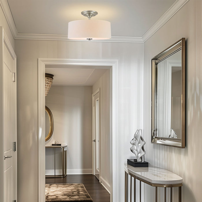 Addison Brushed Nickel 2 Light Semi Flush Mount Ceiling Light - 13" - View 5
