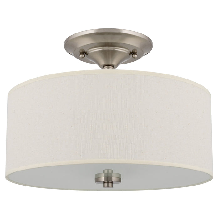Addison Brushed Nickel 2 Light Semi Flush Mount Ceiling Light - 13" - View 9