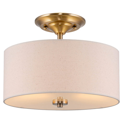 Addison Cool Brass 2 Light Semi Flush Mount Ceiling Light - 13"
