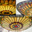 Mateo Black 2 Light Tiffany Glass Flush Mount Ceiling Light - 16"