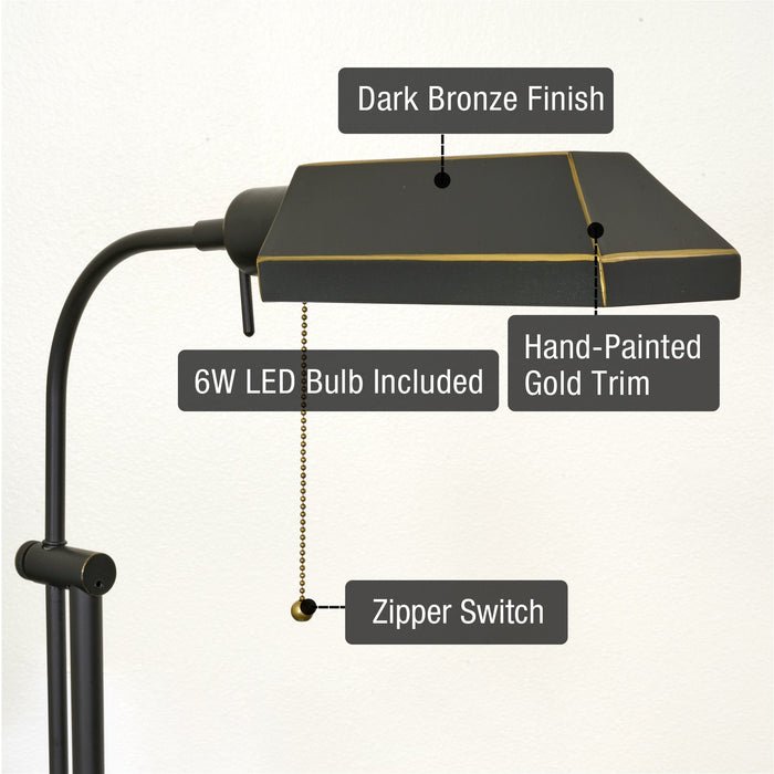 Prescott Dark Bronze 1 Light Modern Industrial Adjustable Standing Pharmacy Floor Lamp - 58" - View 2