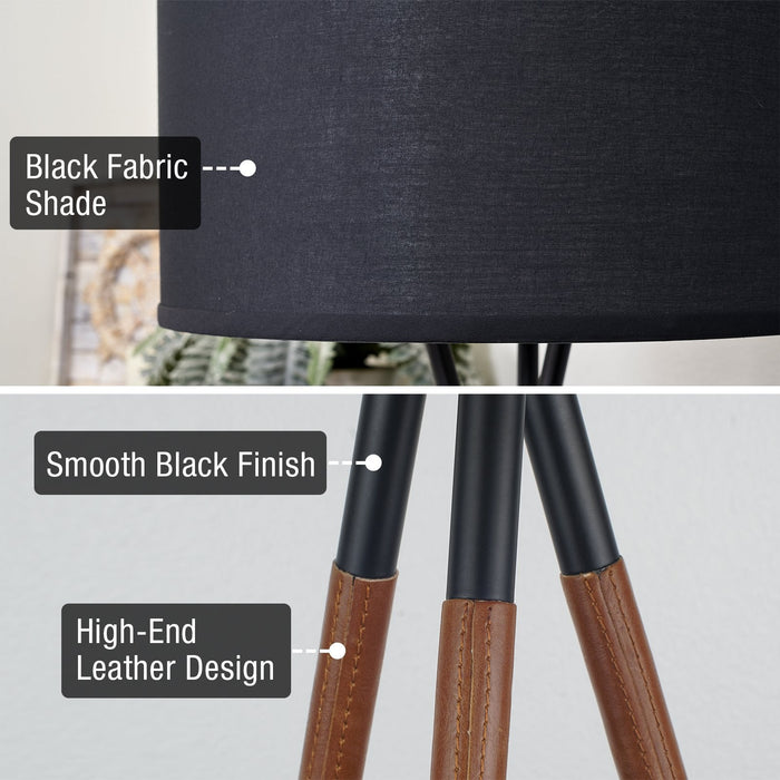 Sadie Black 1 Light Mid Century Modern Tripod LED Floor Lamp - 61" - View 2