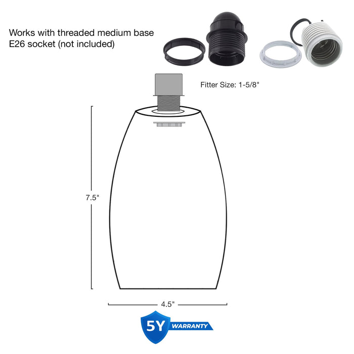 Coast Frosted Oval Shade / Replacement Glass - 4.5" (2-Pack) - View 5
