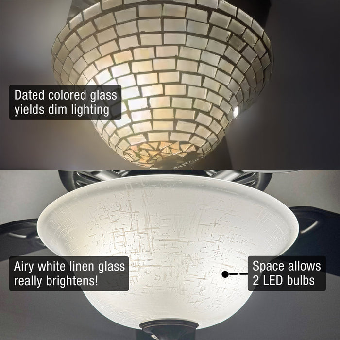 White Linen Shade / Replacement Glass - 12.75" - View 2