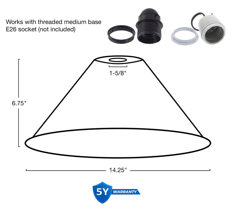 Metal Cone Shade / Replacement Glass - 14.25" (3-Pack) - View 8