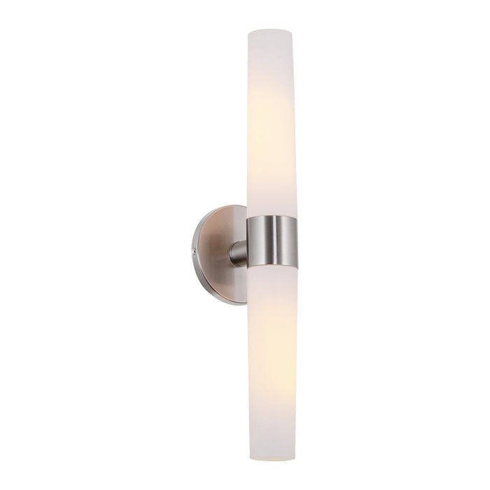 Duo Brushed Nickel 2 Light Modern Bathroom Vanity Wall Sconce - 21"