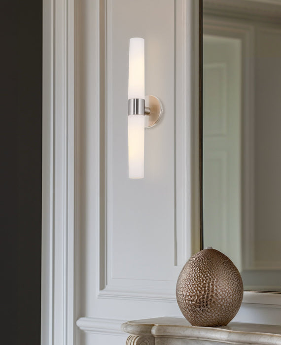 Duo Brushed Nickel 2 Light Modern Bathroom Vanity Wall Sconce - 21" - View 6