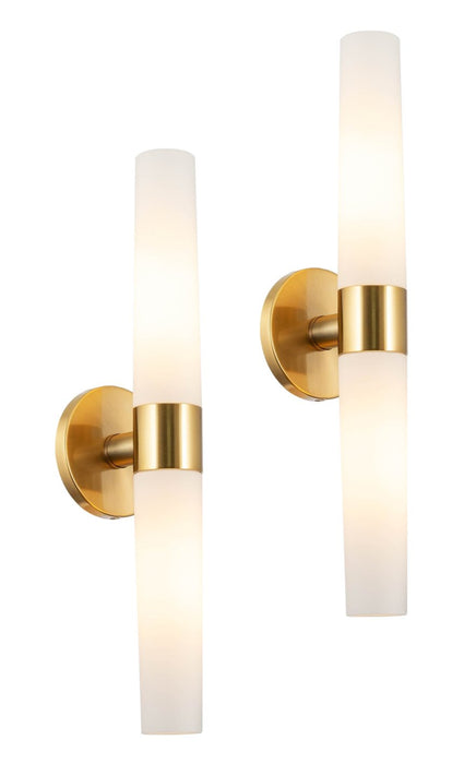 Duo Cool Brass 2 Light Modern Bathroom Vanity Wall Sconce - 21" (2-Pack)