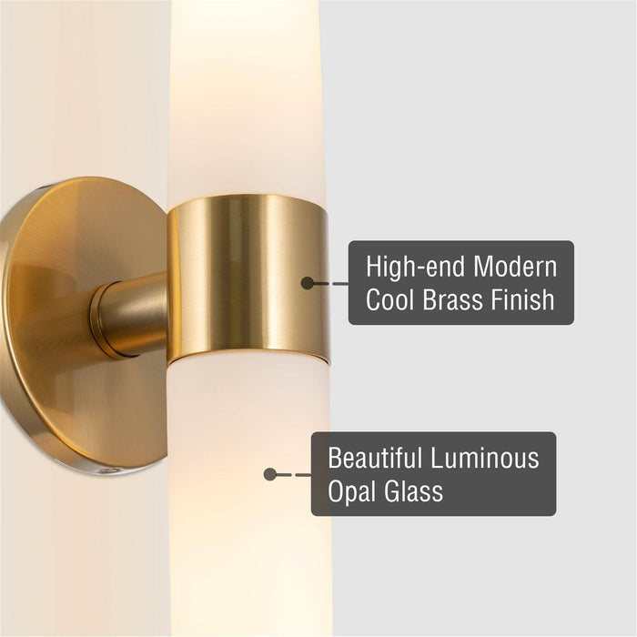 Duo Cool Brass 2 Light Modern Bathroom Vanity Wall Sconce - 21" (2-Pack) - View 2