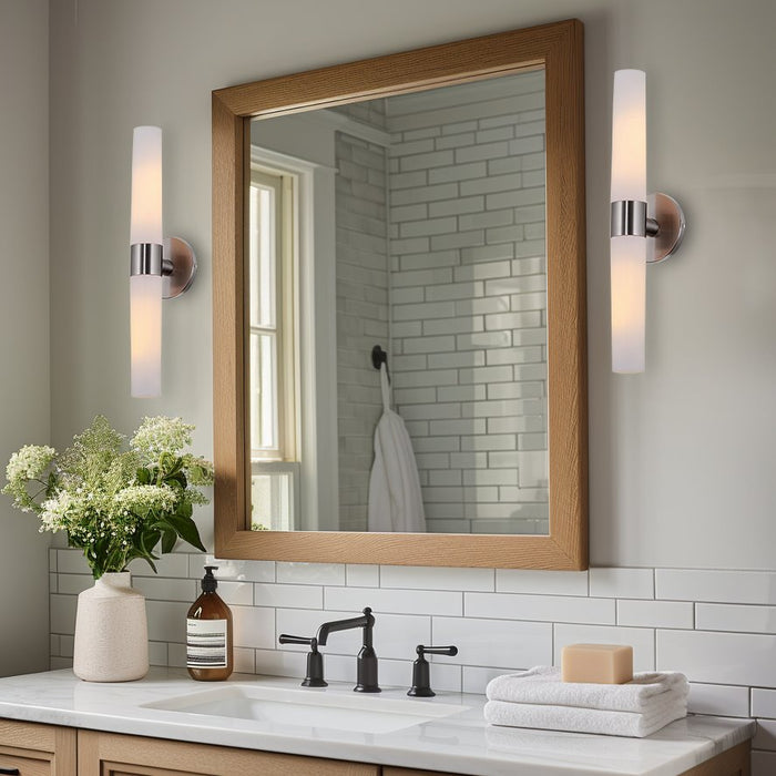 Duo Chrome 2 Light Modern Bathroom Vanity Wall Sconce - 21" - View 5