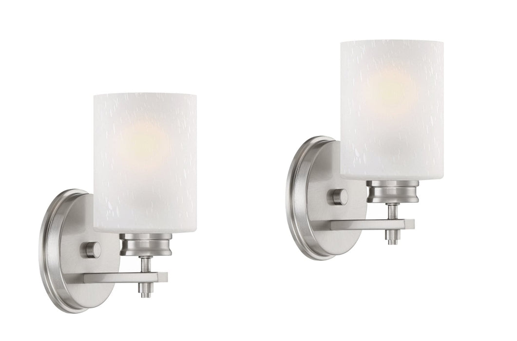 Phoebe Brushed Nickel 1 Light Modern Farmhouse Wall Sconce - 8" (2-Pack)