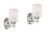 Phoebe Brushed Nickel 1 Light Modern Farmhouse Wall Sconce - 8" (2-Pack)