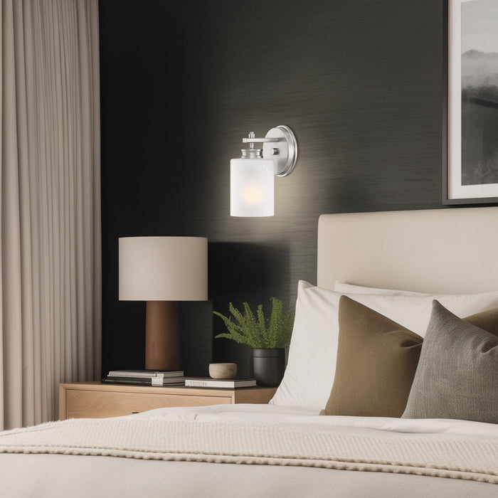 Phoebe Brushed Nickel 1 Light Modern Farmhouse Wall Sconce - 8" - View 7