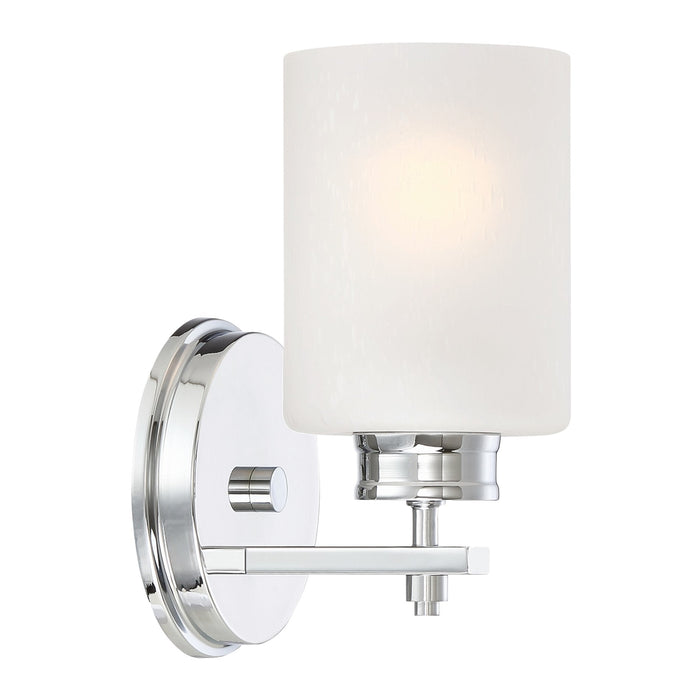 Phoebe Chrome Modern Bathroom Vanity Wall Sconce - 8"