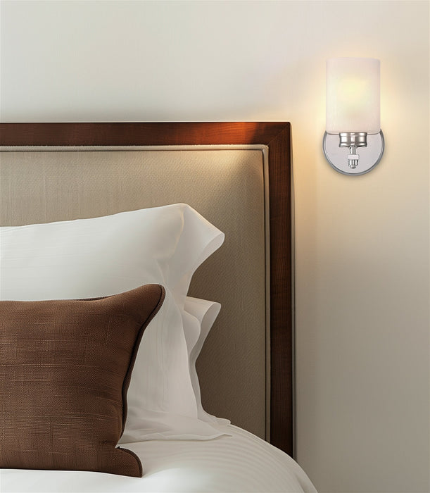 Phoebe Chrome Modern Bathroom Vanity Wall Sconce - 8" - View 8