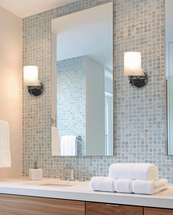 Phoebe Chrome Modern Bathroom Vanity Wall Sconce - 8" - View 3