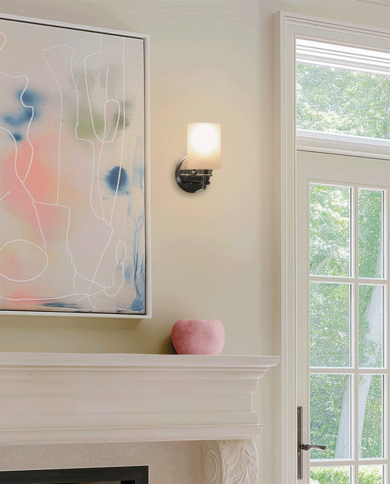 Phoebe Chrome Modern Bathroom Vanity Wall Sconce - 8" - View 7