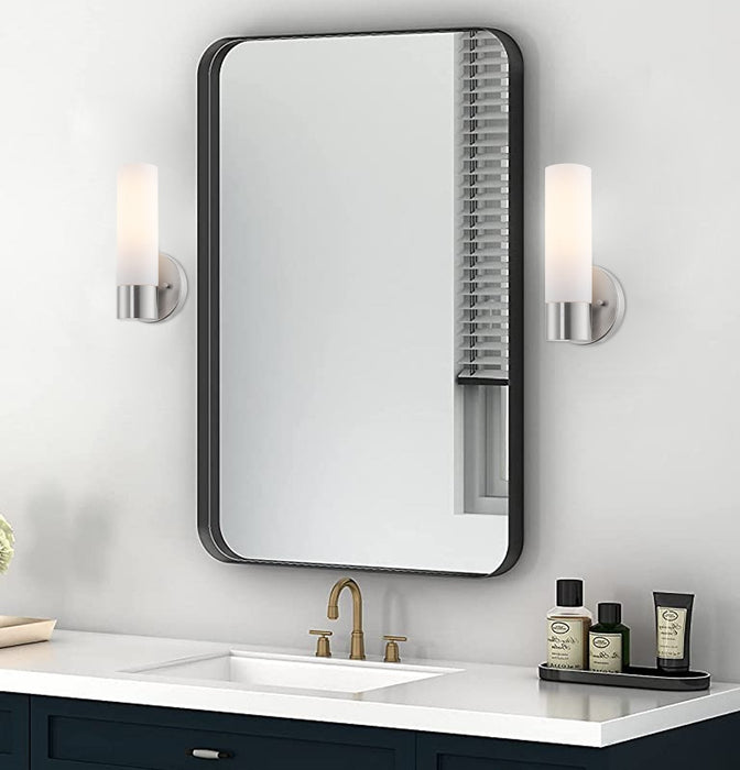 Sol Brushed Nickel 1 Light Modern Bathroom Vanity Wall Sconce - 10" (2-Pack) - View 3