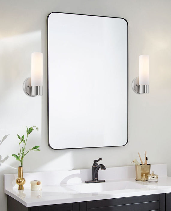 Sol Brushed Nickel 1 Light Modern Bathroom Vanity Wall Sconce - 10" (2-Pack) - View 7