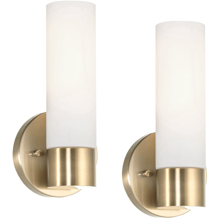 Sol Cool Brass 1 Light Modern Bathroom Vanity Wall Sconce - 10" (2-Pack)