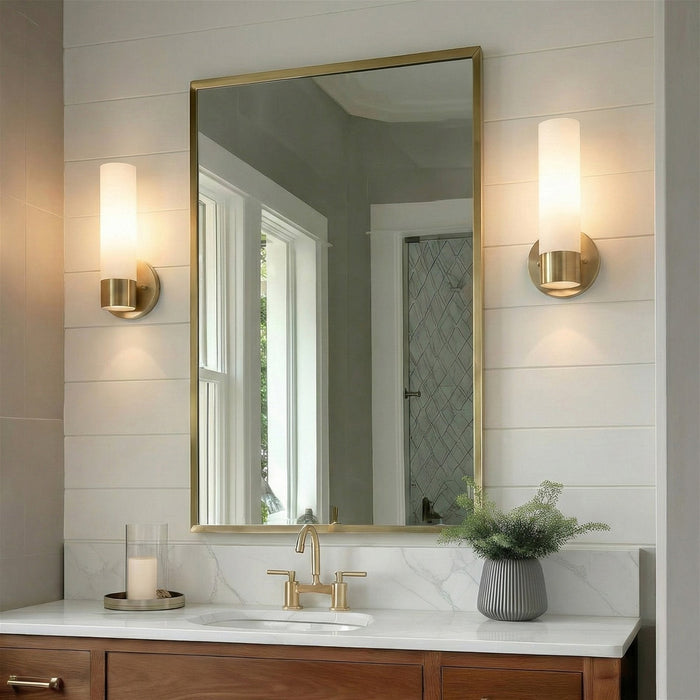 Sol Cool Brass 1 Light Modern Bathroom Vanity Wall Sconce - 10" (2-Pack) - View 8