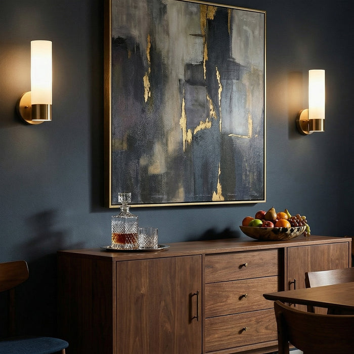 Sol Cool Brass 1 Light Modern Bathroom Vanity Wall Sconce - 10" (2-Pack) - View 9