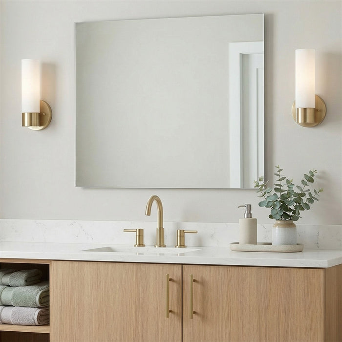 Sol Cool Brass 1 Light Modern Bathroom Vanity Wall Sconce - 10" (2-Pack) - View 10