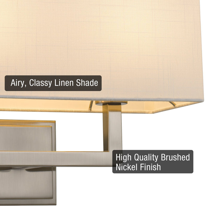 Haven Brushed Nickel 2 Light Modern Wall Sconce - 16" - View 2