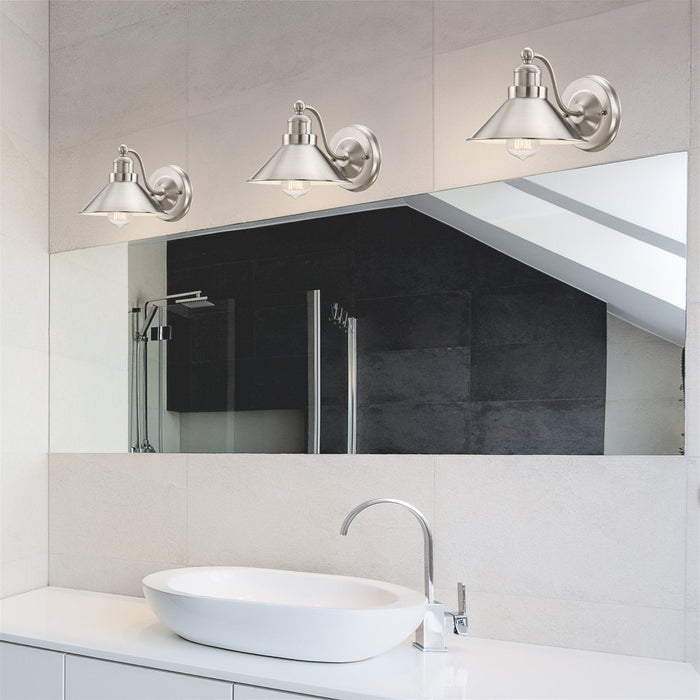 Welton Brushed Nickel 1 Light Modern Industrial Wall Sconce - 11" - View 3