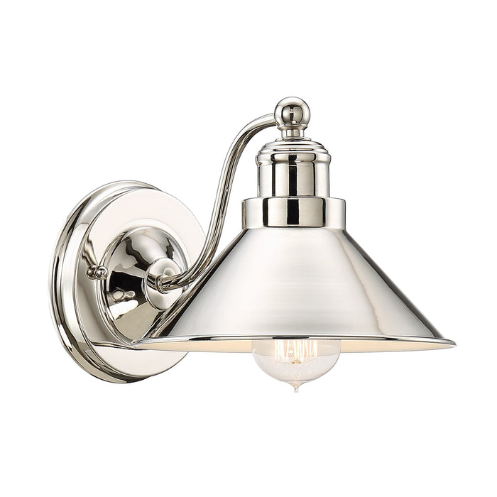 Welton Polished Nickel 1 Light Modern Industrial Wall Sconce - 11"