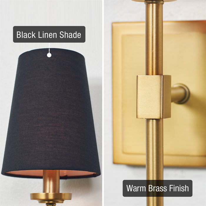 Torche Warm Brass 1 Light Modern Wall Sconce - 20" - View 2