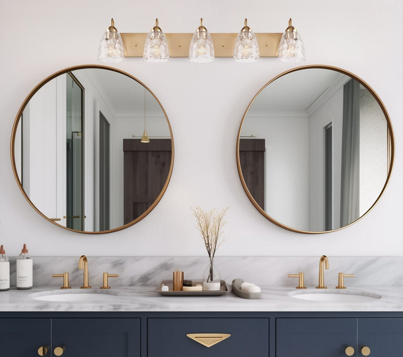 Armada Cool Brass 5 Light Modern Over Mirror Bathroom Vanity Light - 36.5" - View 3