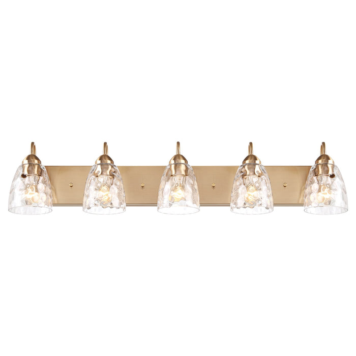 Armada Cool Brass 5 Light Modern Over Mirror Bathroom Vanity Light - 36.5" - View 7