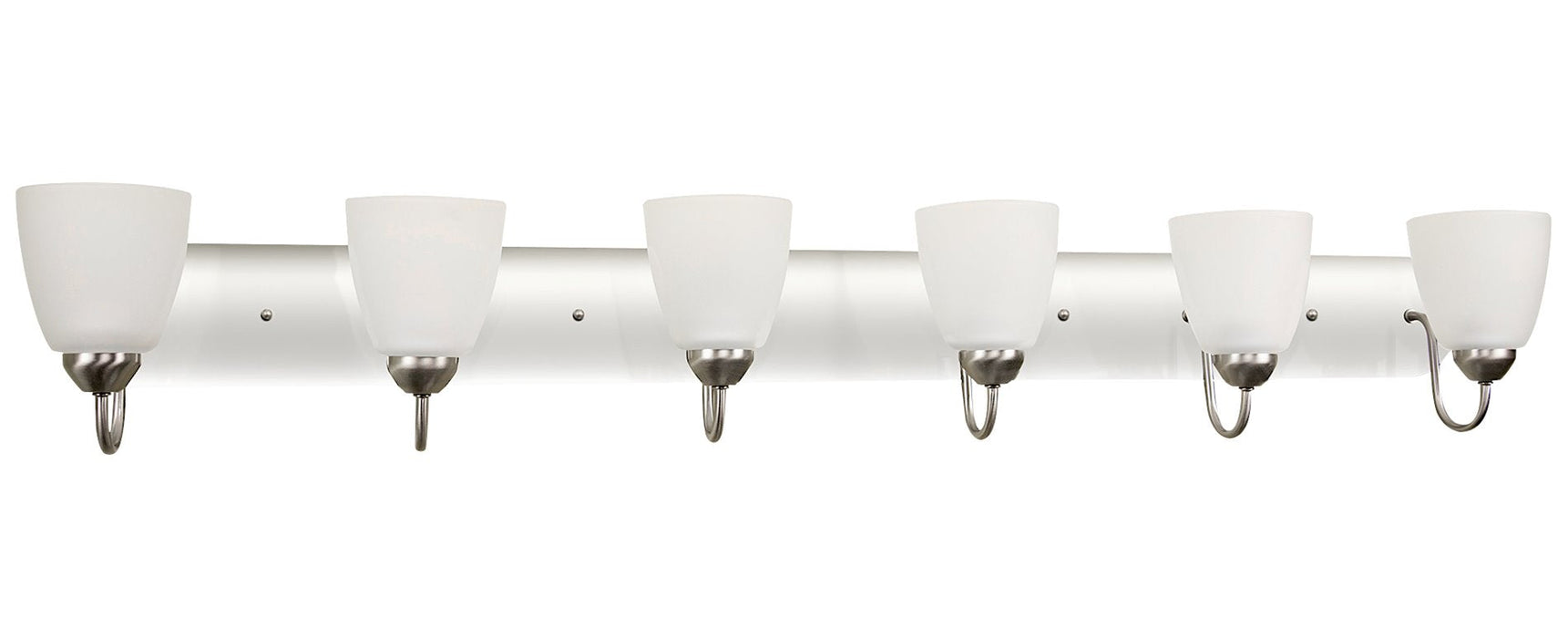 Armada Brushed Nickel 6 Light Modern Over Mirror Bathroom Vanity Light - 48.5"