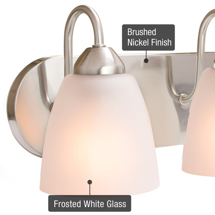 Armada Brushed Nickel 6 Light Modern Over Mirror Bathroom Vanity Light - 48.5" - View 2