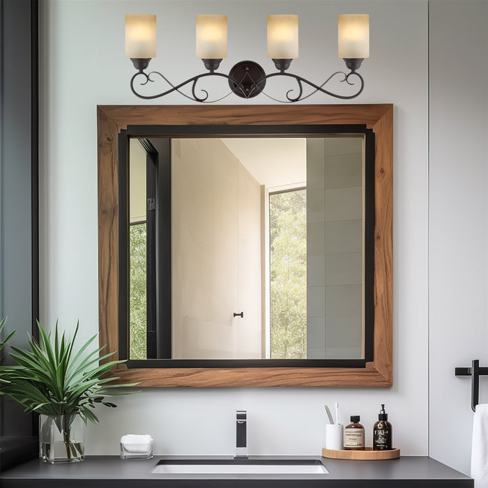 Villa Oil Rubbed Bronze 4 Light Traditional Bathroom Vanity Light - 31.25" - View 3