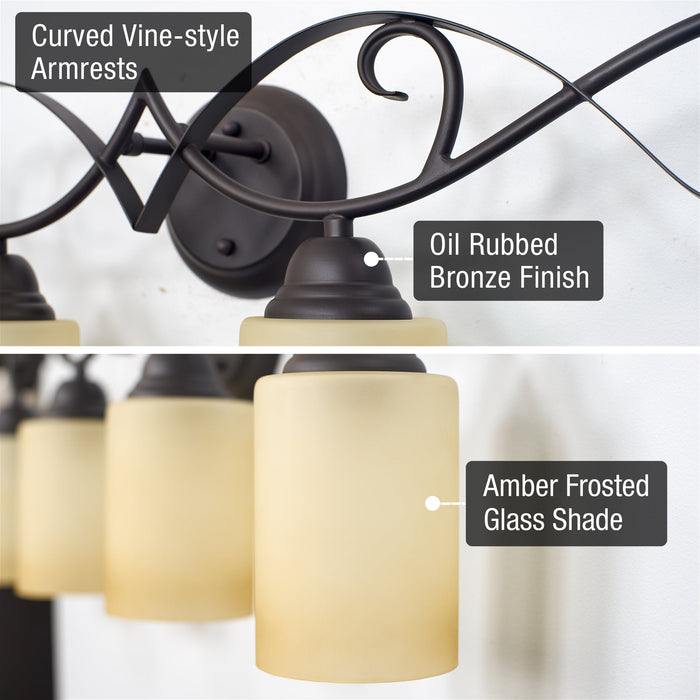 Villa Oil Rubbed Bronze 4 Light Traditional Bathroom Vanity Light - 31.25" - View 2